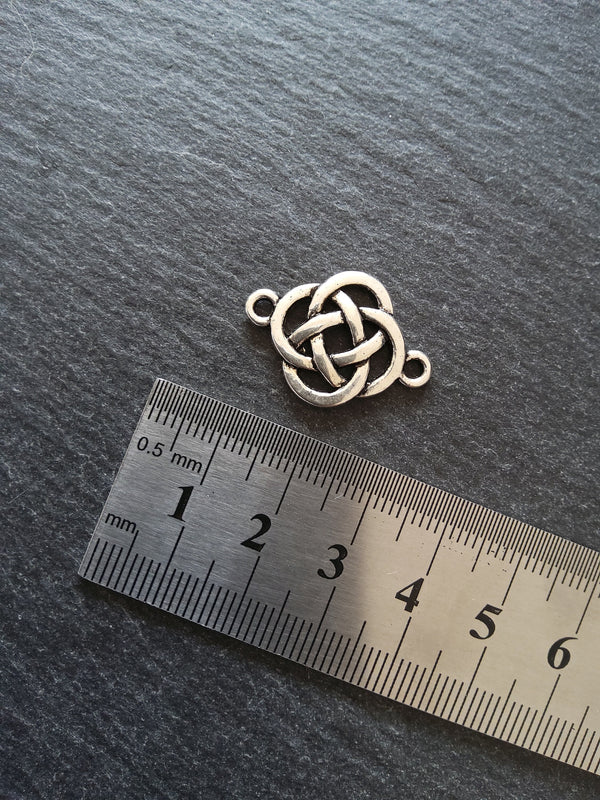 6 or 30 Sterling Silver Plated Celtic Knot Connector Charms 25x18mm Nickel FREE Alloy