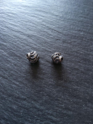 925 Bali Sterling Silver 8mm Wire Cage Beads Antique Finish 8.6x8mm Hole: 1.6mm