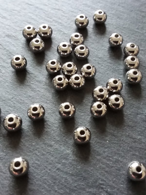 10 or 50 Stainless Steel 7mm Solid Round Spacer Beads 7x6mm Hole: 2mm