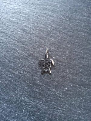 2 or 10 Stainless Steel Sea Turtle Charms 19x14mm