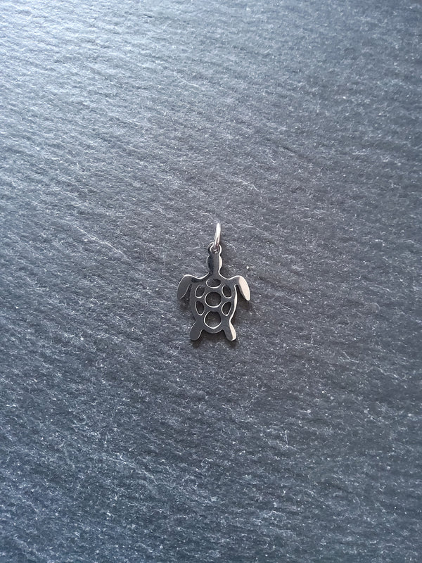2 or 10 Stainless Steel Sea Turtle Charms 19x14mm