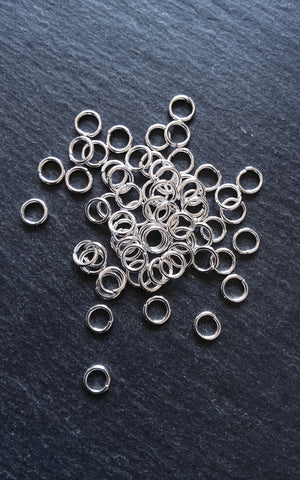 100 or 500 Silver Plated 7mm Strong Jump Rings Diameter 1.2mm (16 Gauge)
