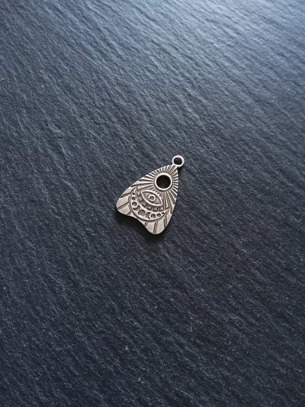 2 or 10 Genuine Silver Plated Ouija Planchette Charms 24.5x16mm