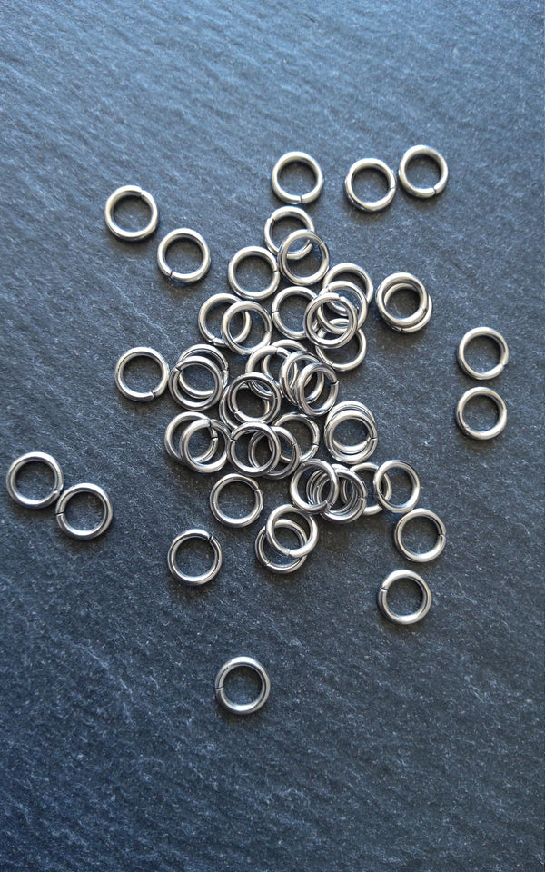 100 or 500 Stainless Steel 7mm Jump Rings Strong 1.2mm (17 gauge) Inner Diameter: 3.6mm