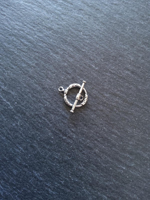 Antiqued Genuine Solid Sterling Silver Toggle Clasp Set 17x13x2mm