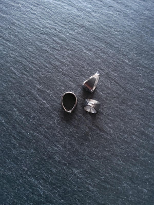 10 or 50 Stainless Steel Snap On Bails for Pendants 11x8x7mm