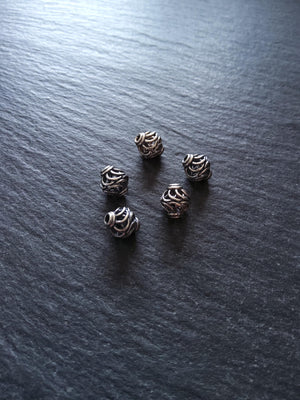 925 Bali Sterling Silver 8mm Wire Cage Beads Antique Finish 8.6x8mm Hole: 1.6mm