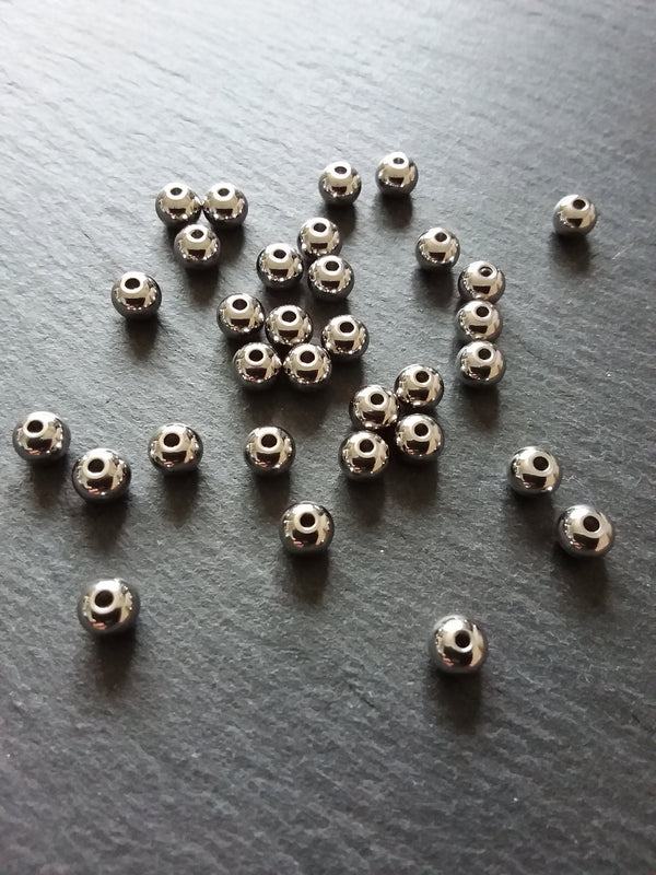 10 or 50 Stainless Steel 7mm Solid Round Spacer Beads 7x6mm Hole: 2mm