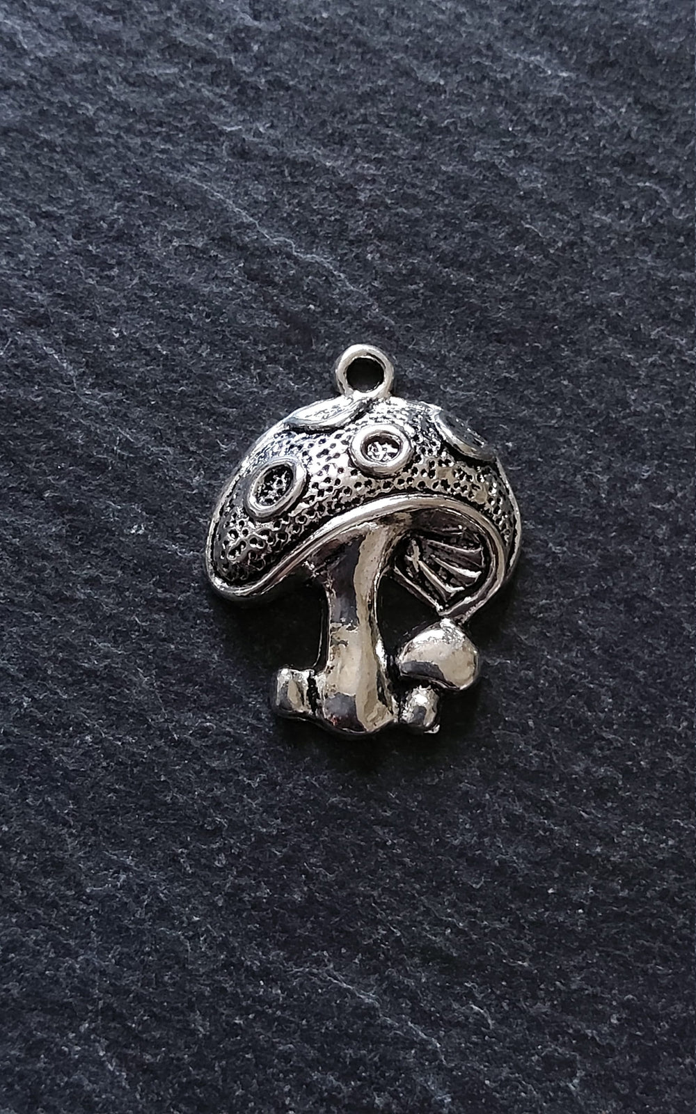 10 or 50 Mushroom Toadstool Charms Antique Silver Tone 23x19mm