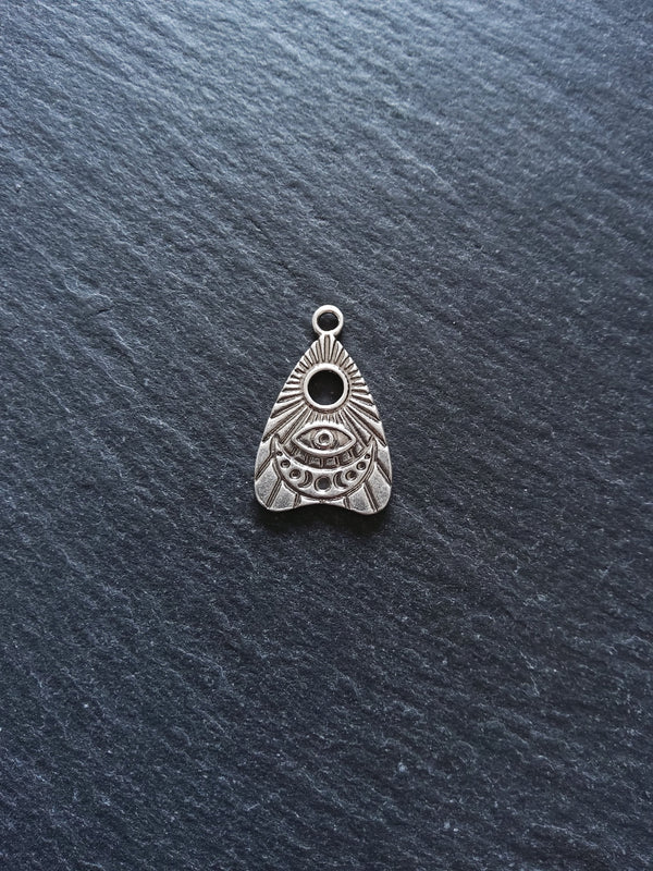 2 or 10 Genuine Silver Plated Ouija Planchette Charms 24.5x16mm