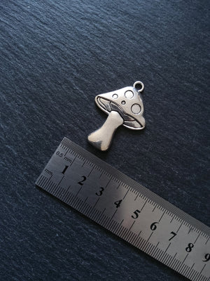 4 or 20 Large Mushroom Toadstool Charms Antique Silver Tone 41x29mm