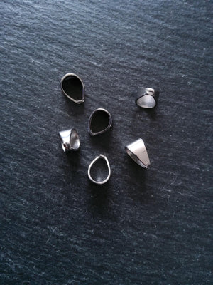 10 or 50 Stainless Steel Snap On Bails for Pendants 11x8x7mm