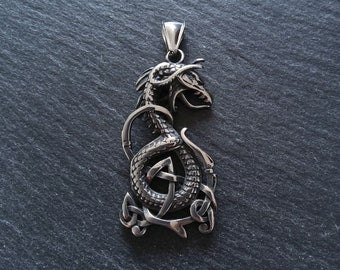 Celtic Serpent Pendant Stainless Steel 53x27mm