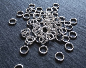 100 or 500 Silver Plated 7mm Strong Jump Rings Diameter 1.2mm (16 Gauge)