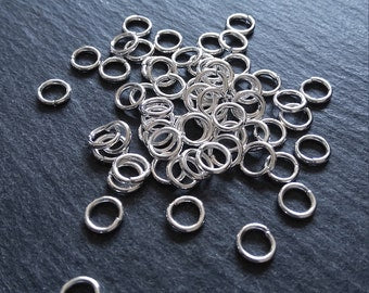 100 or 500 Silver Plated 7mm Strong Jump Rings Diameter 1.2mm (16 Gauge)