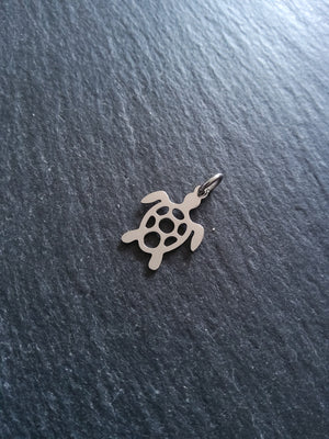 2 or 10 Stainless Steel Sea Turtle Charms 19x14mm