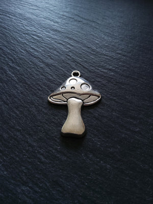 4 or 20 Large Mushroom Toadstool Charms Antique Silver Tone 41x29mm