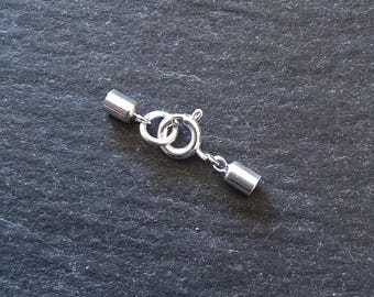 Genuine Solid Sterling Silver End Cap Set for 2mm Cord (2.5mm end caps)
