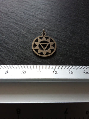 1 or 5 Stainless Steel Manipura Chakra Solar Plexus Charms Flat 22x19mm