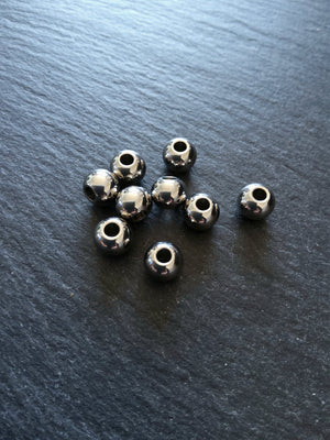 8 or 40 Stainless Steel 8mm Solid Round Spacer Beads Hole: 2mm