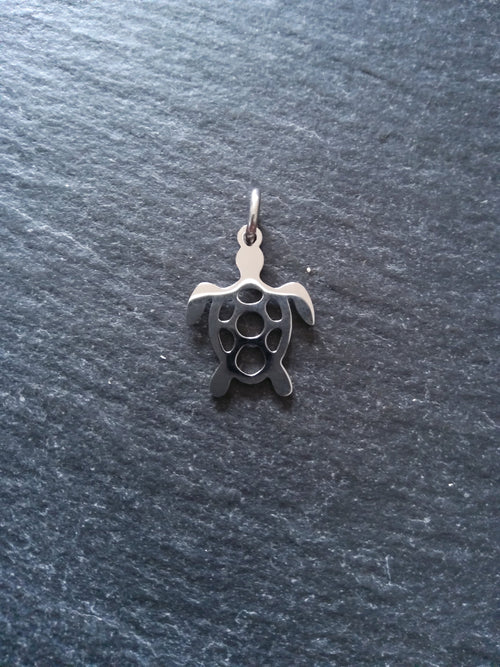 2 or 10 Stainless Steel Sea Turtle Charms 19x14mm