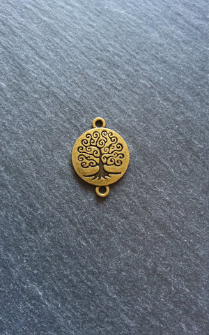 6 or 30 Antique Bronze Tone Round Tree of Life Connector Charms 27x20mm Nickel FREE
