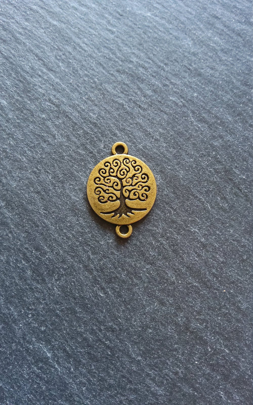 6 or 30 Antique Bronze Tone Round Tree of Life Connector Charms 27x20mm Nickel FREE