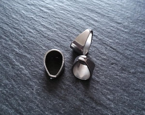 10 or 50 Stainless Steel Snap On Bails for Pendants 11x8x7mm