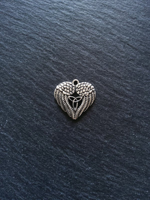 4 or 20 Double Wing Triquetra Charms Antique Silver Tone 23x22mm