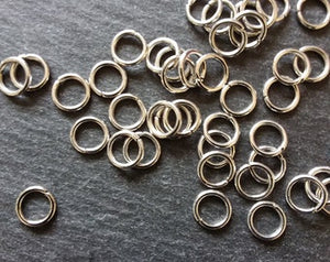 100 or 500 Antique Silver Tone Alloy 8mm Jump Rings Strong 1.2mm (18 Gauge)