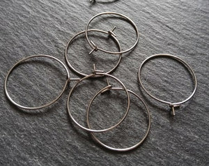 10 or 50 Stainless Steel Hoops Open Hook 23x20mm