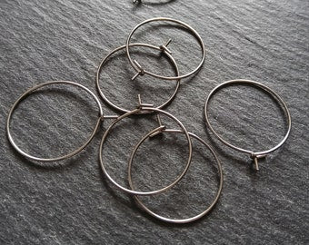 10 or 50 Stainless Steel Hoops Open Hook 23x20mm