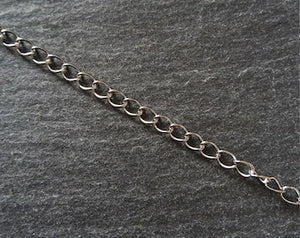 1m of Stainless Steel Twisted Curb Chain 5x3.5x0.6mm Closed Link
