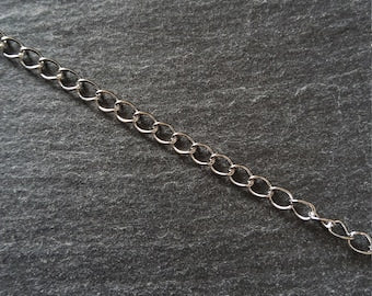 1m of Stainless Steel Twisted Curb Chain 5x3.5x0.6mm Closed Link