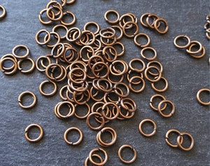 100 or 500 Antique Copper Alloy 6mm Diameter 0.9mm Jump Rings 20 Gauge