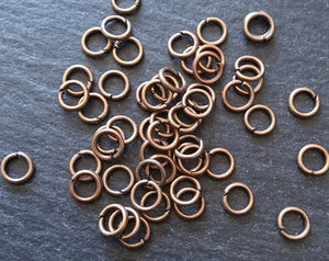 100 or 500 Antique Copper Tone 8mm Diameter 0.9mm Jump Rings 20 gauge