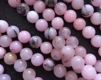 8.5mm Cherry Blossom Jasper Round Beads Full 15.5 inch Strand