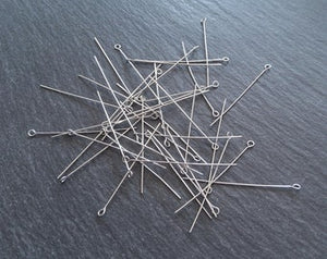 100 or 500 Stainless Steel Eye Pins 40mm Long, 0.5mm wide (24 gauge)