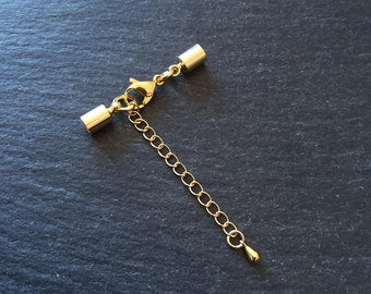 2 or 10 Genuine 24K Plated Gold End Cap Sets for 3.5mm Cord (4mm end caps)