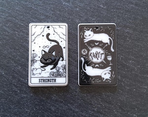 2 or 10 Strength Cat Tarot Card Charms White & Black Resin 38x23mm