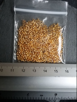 Approx. 500 (7g) pack of 2mm Crimp Beads in Gold or Silver Plated, Antique Silver Tone, Antique Bronze or Antique Copper Tone Hole: 1.2mm