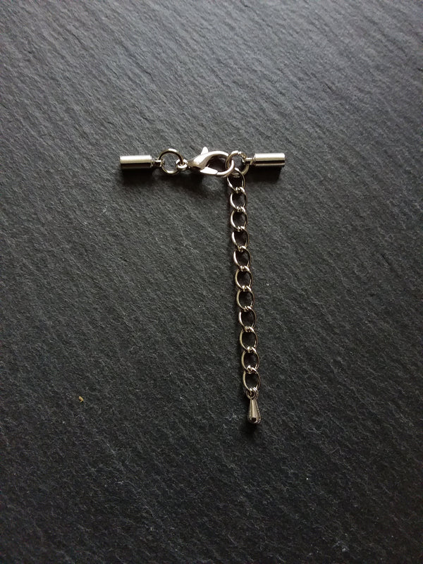 Antique Silver Tone End Cap Sets for 1.5mm Cord Necklaces (2mm end caps) - ContentedCatz