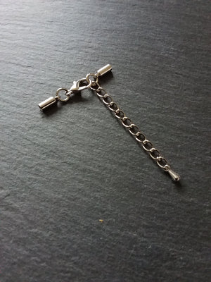 Antique Silver Tone End Cap Sets for 1.5mm Cord Necklaces (2mm end caps) - ContentedCatz