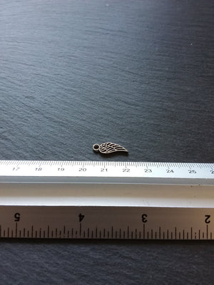 20 or 100 Small Bird or Angel Wing Charms Silver Tone 18x7mm