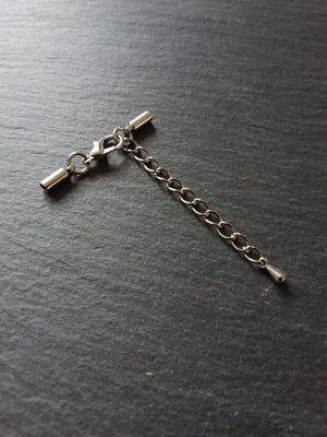 Antique Silver Tone End Cap Sets for 1.5mm Cord Necklaces (2mm end caps) - ContentedCatz