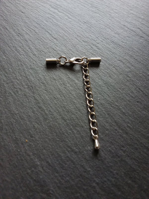 Antique Silver Tone End Cap Sets for 1.5mm Cord Necklaces (2mm end caps) - ContentedCatz