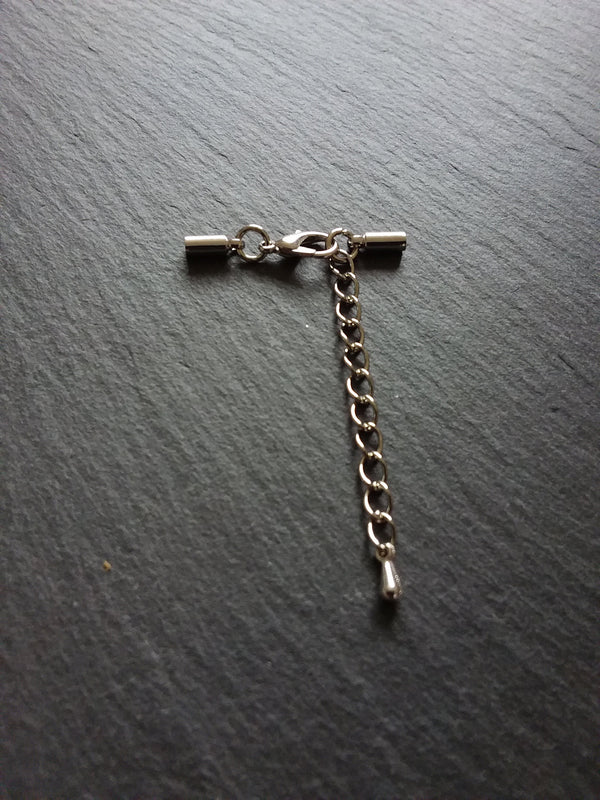 Antique Silver Tone End Cap Sets for 1.5mm Cord Necklaces (2mm end caps) - ContentedCatz