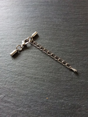 Antique Silver Tone End Cap Sets for 1.5mm Cord Necklaces (2mm end caps) - ContentedCatz