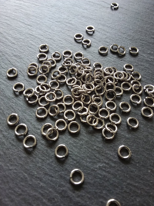 100 or 500 Stainless Steel 6mm Jump Rings Very Strong 1.2mm (16 Gauge)