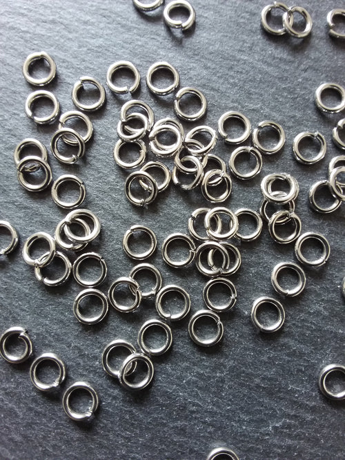 100 or 500 Stainless Steel 6mm Jump Rings Very Strong 1.2mm (16 Gauge)